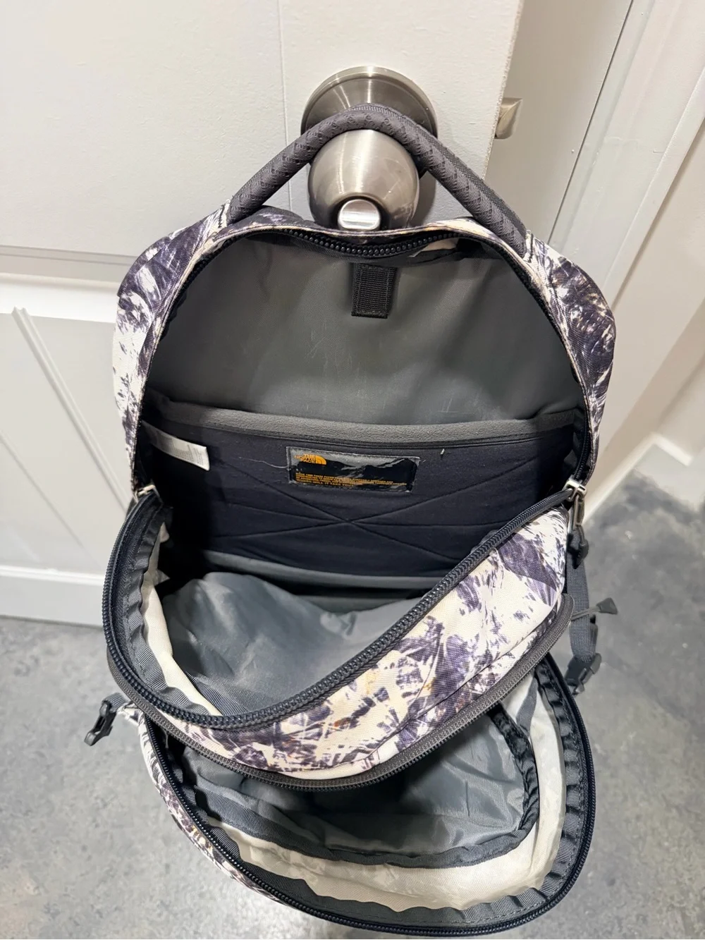 The North Face Black & White Abstract Print Backpack